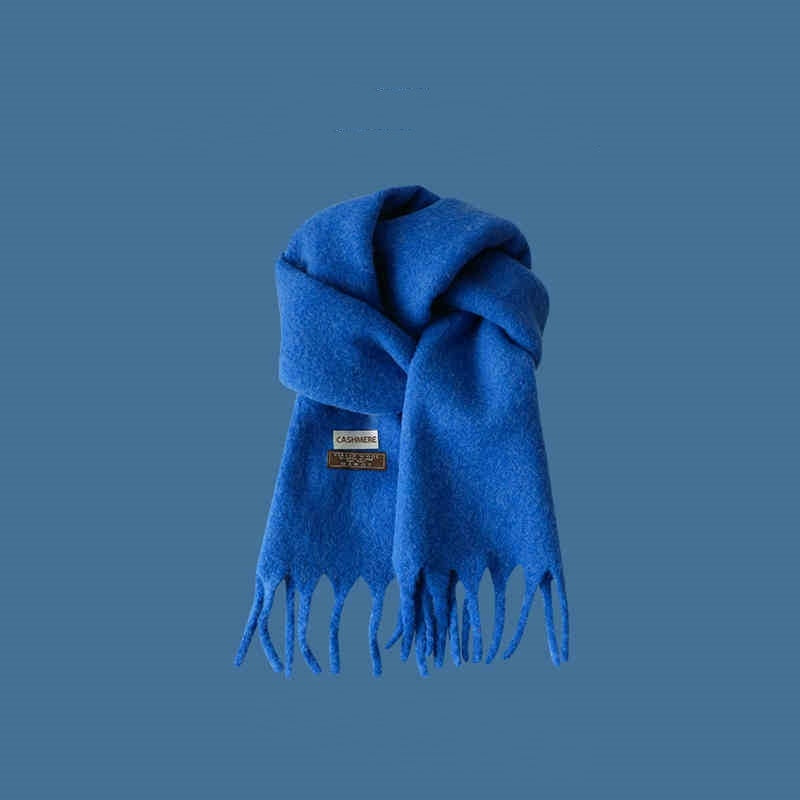 Klein Blue White Knitted Hat Sapphire Blue Woolen Cap