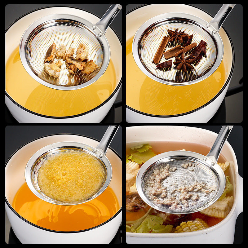 304 Stainless Steel Foaming Oil Filter Spoon Home Kitchen Soup Skimming Anti-scald Foam Removal Foam Secret Colander Wholesale