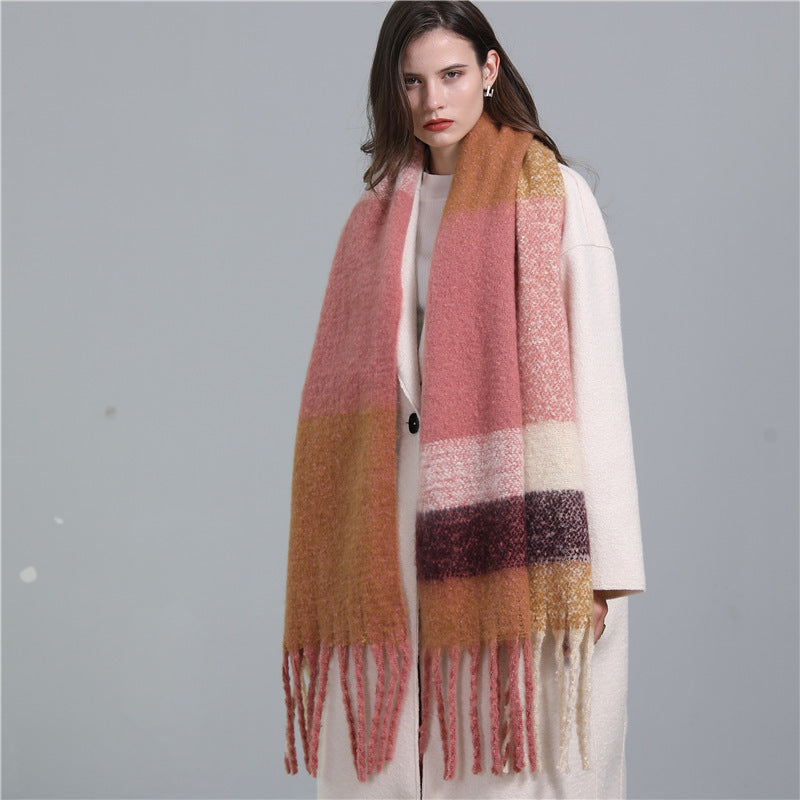 Ladies Fashion Scarf Faux Cashmere Plaid