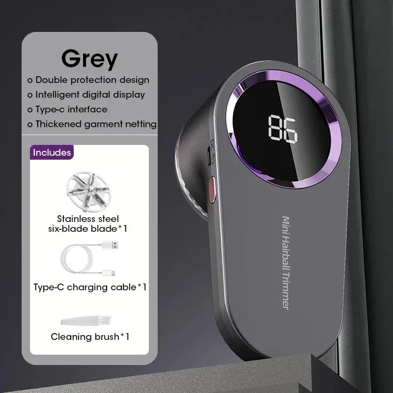 Household Hair Ball Trimmer With LED Display Rechargeable Electric Lint Remover Hairball Fizz Fluffs Clothes Shaving Machine