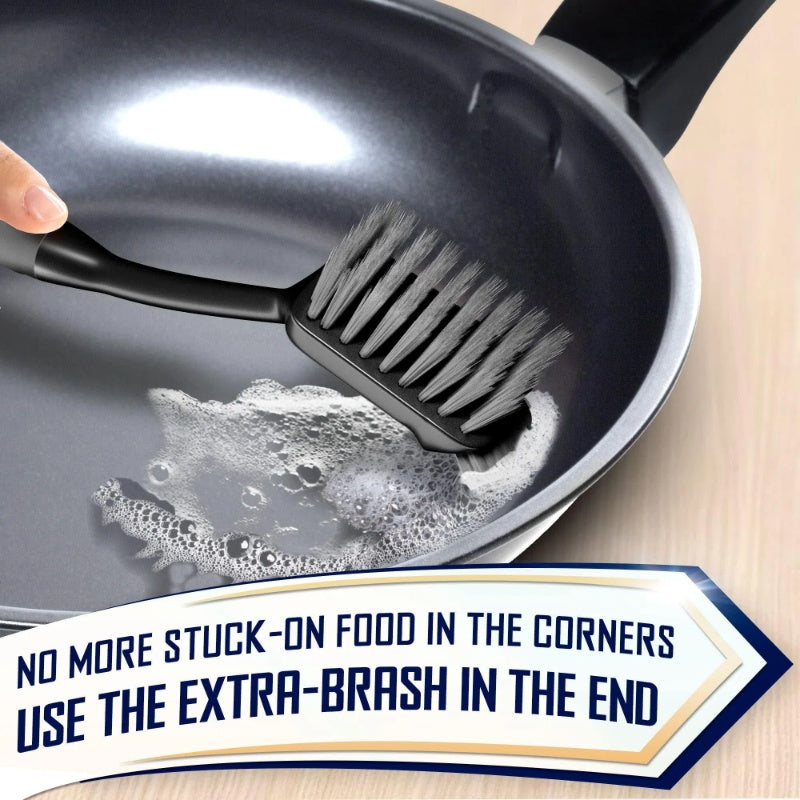 Dish Brush Set Of 4 With Bottle Water Brush Dish Scrub Brush Straw Brush Black