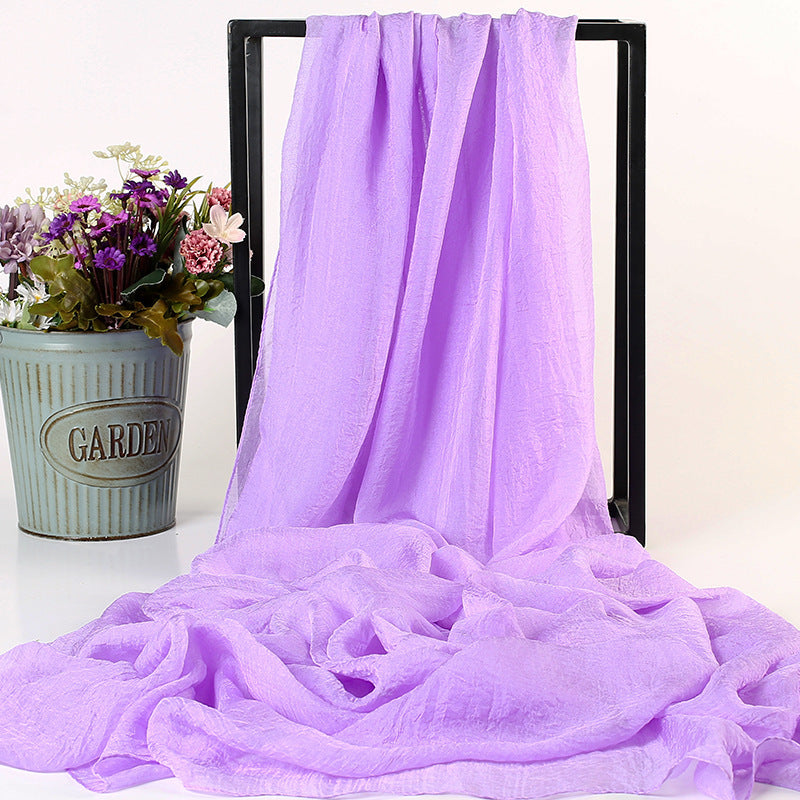 Summer New Simulation Silk Scarf Ladies Sun Protection Shawl