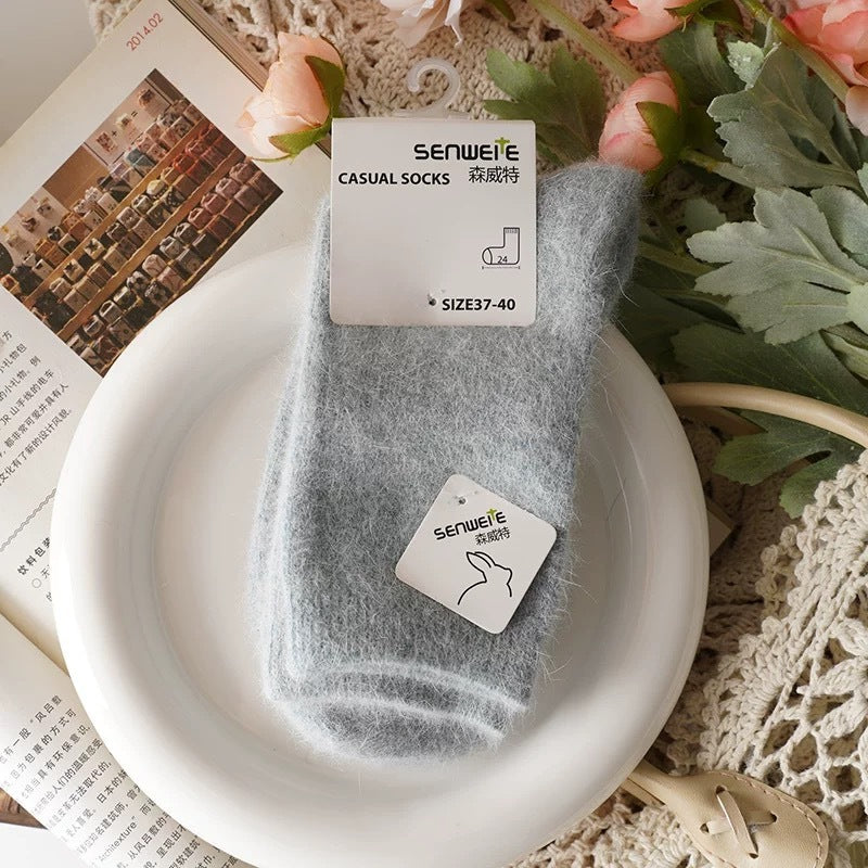 Autumn And Winter Rabbit Fur Socks For Women