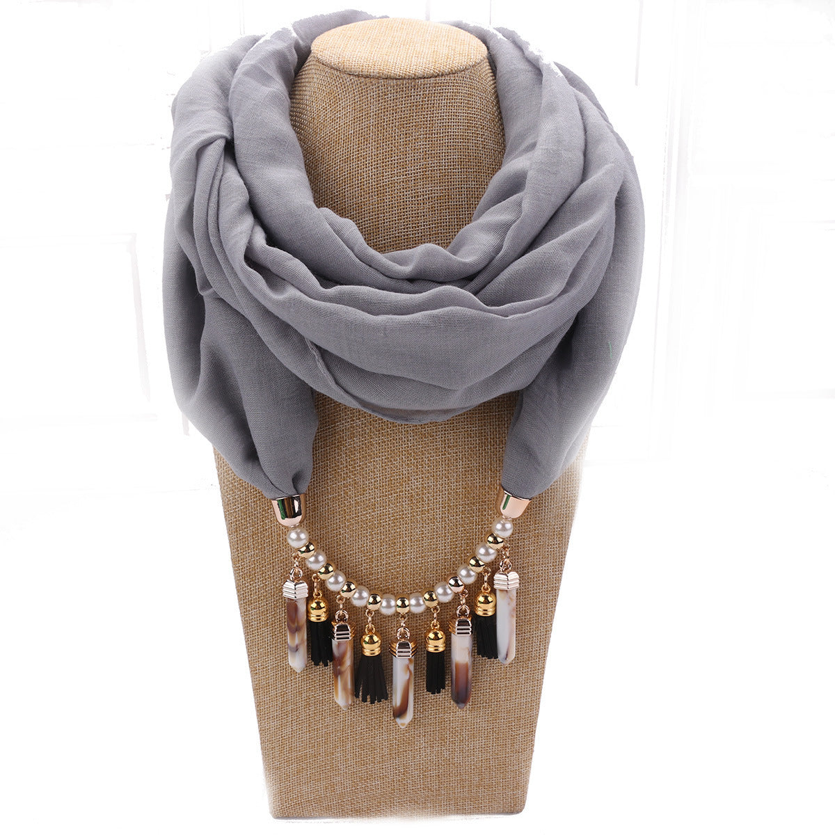 Fashion Cotton And Linen Scarf Korean Velvet Pendant TR Cotton Foreign