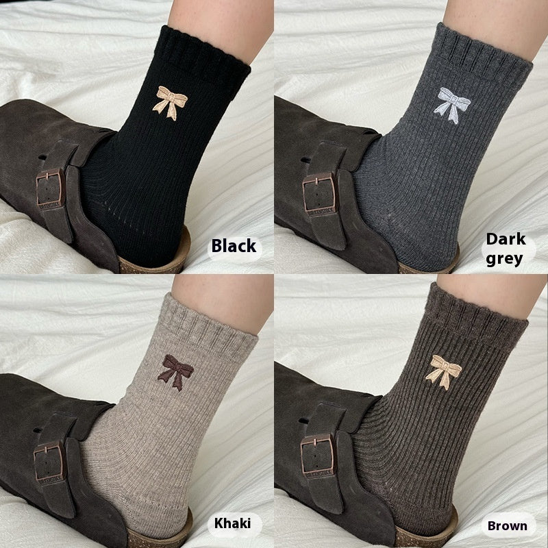 Fashion Personalized Mid-calf Length Bowknot Socks For Women