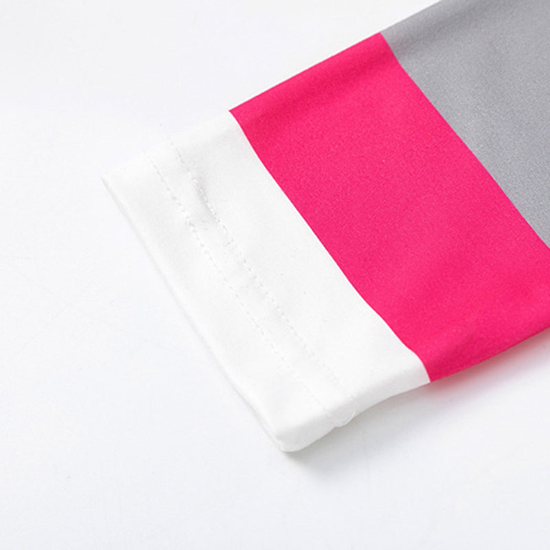 Women's Cozy 2 Piece Outfits Lounge Sets Striped Color Block Long Sleeve Tops Jogger Sweatpants Track Suits Set