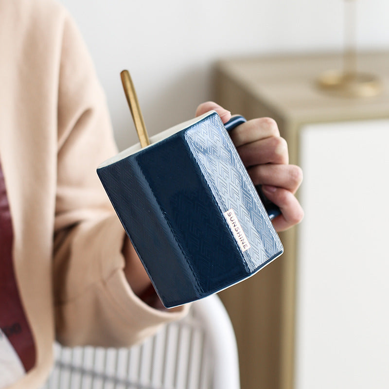 Ceramic Cup With Lid Spoon