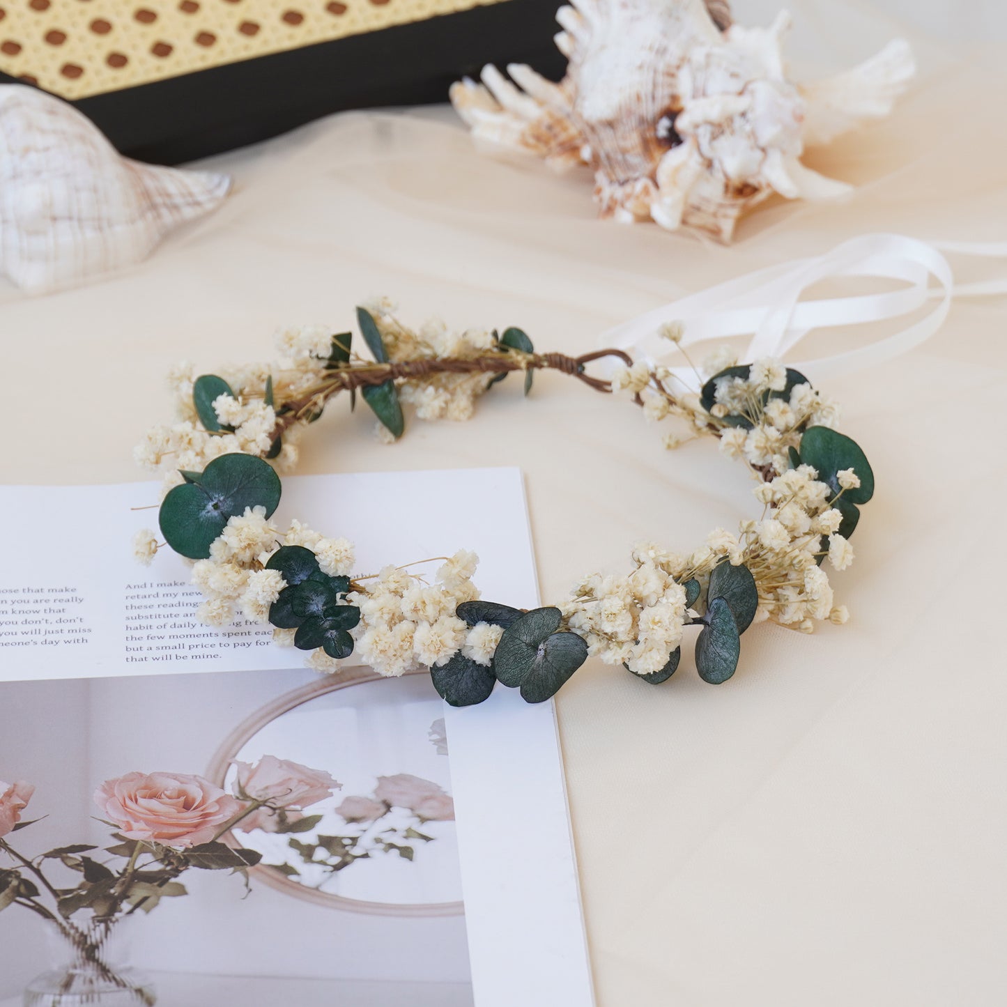 Baby Breath Crown, Dried Crown, Bride Crown, Wedding Crown, Daily Crown, Party Crown, Birthday Crown.