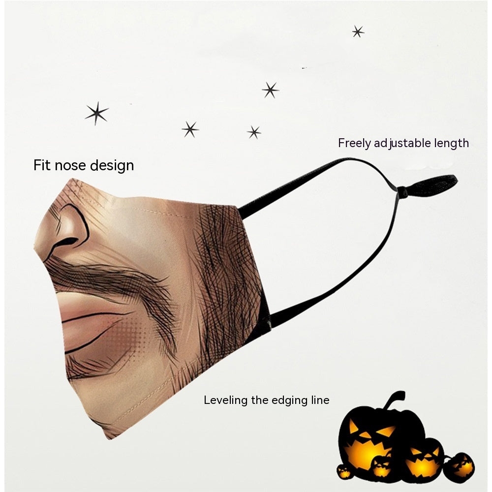 Wansheng Digital Printing Face Animal Tiger Ear Hanging Double-layer Mask