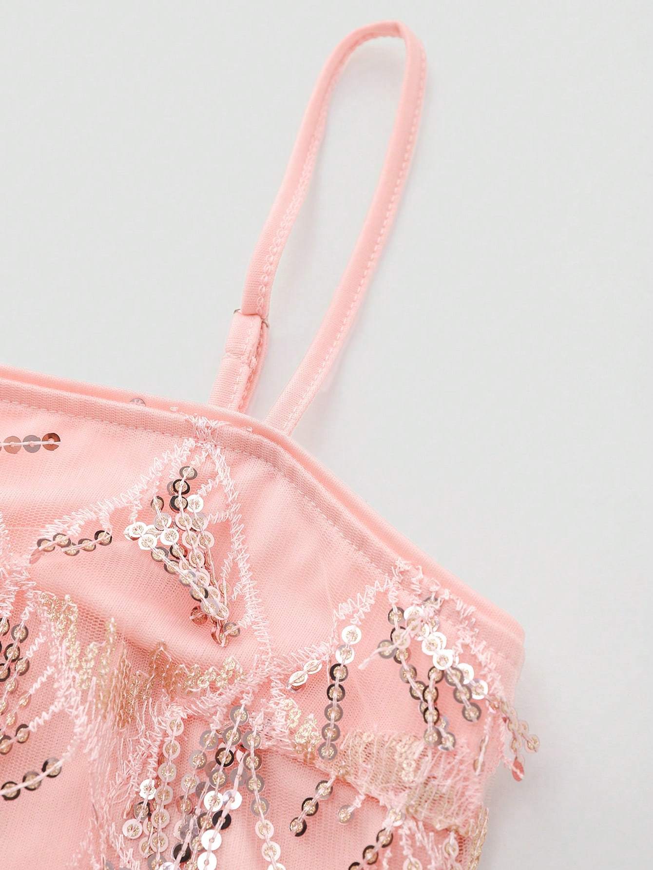 Women's Glitter Spaghetti Strap Formal Evening Party Dress