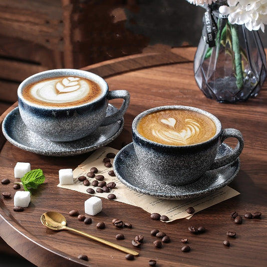 American Style Latte Coffee Cup And Saucer Set For Women