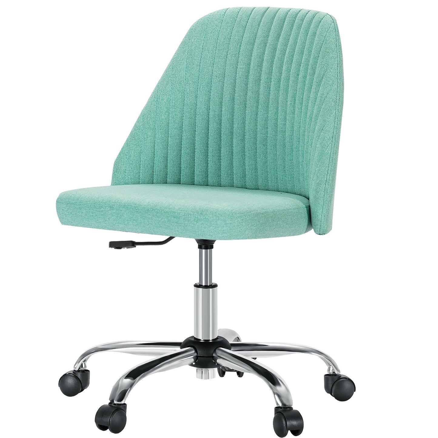 Modern Fabric Armless Adjustable Swivel Office Desk Chairs With Wheels