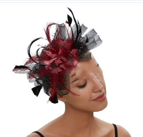 European And American Horse Festival Tea Party Mesh Hair Accessories Billycock Barrettes