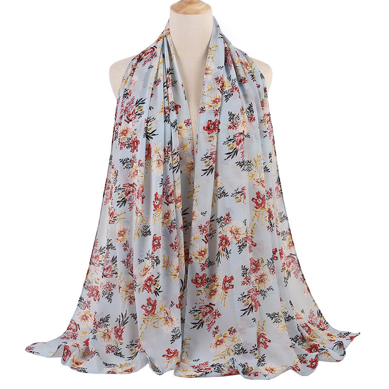 Breathable Chiffon Small Floral Long Towel