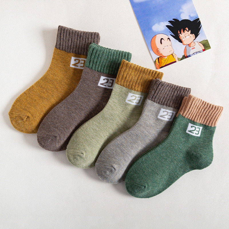 Mid-calf Cotton Boys And Girls Socks Cute And Breathable College Style Baby