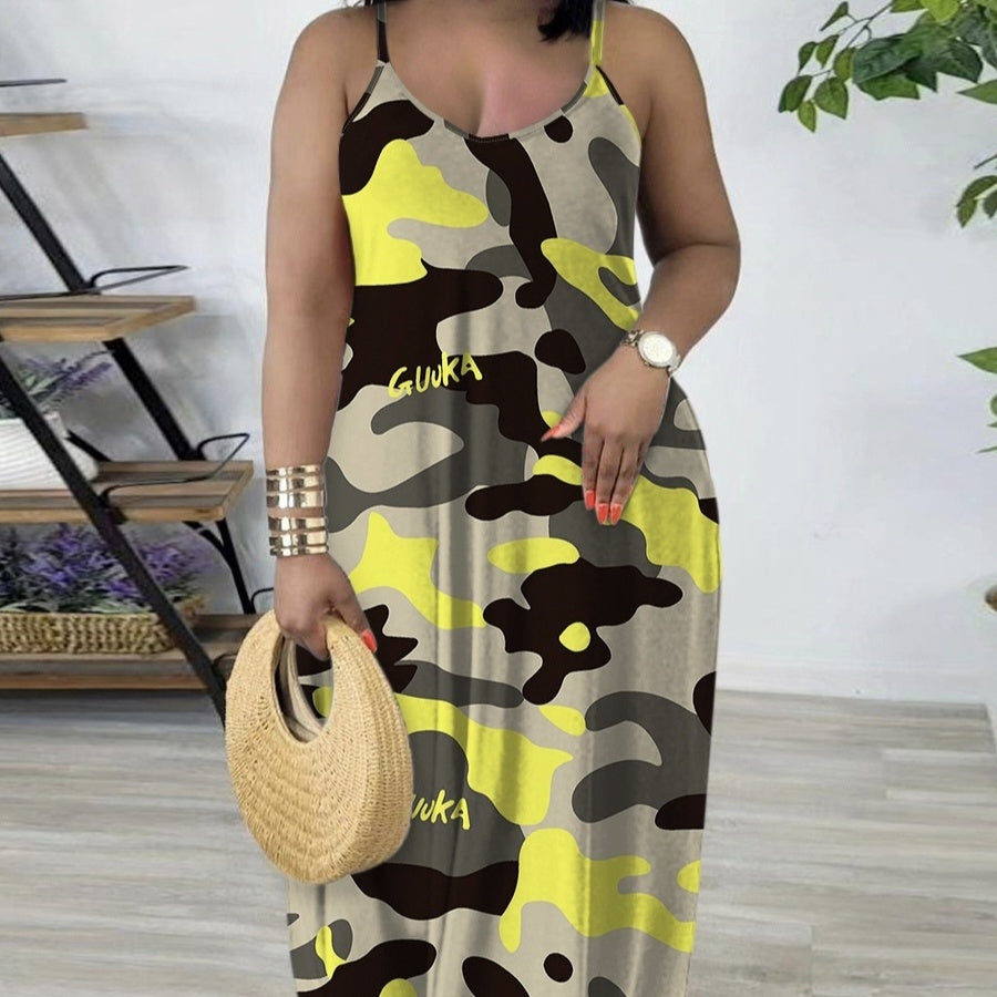 Ladies' Camouflage Pattern Sexy Suspender Dress