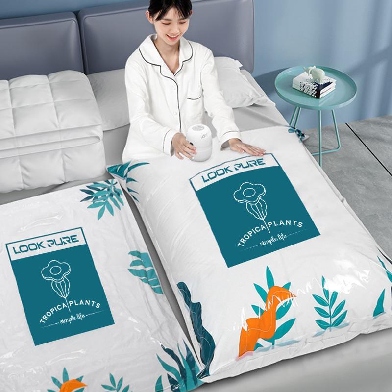 10 Transparent Vacuum Storage Bags, 4 Large Bags, 4 Medium Bags, 2 Small Bags With Pump, Reusable And Environmentally Friendly Storage, Compressed Clothing And Bedding, Dust And Moisture Proof