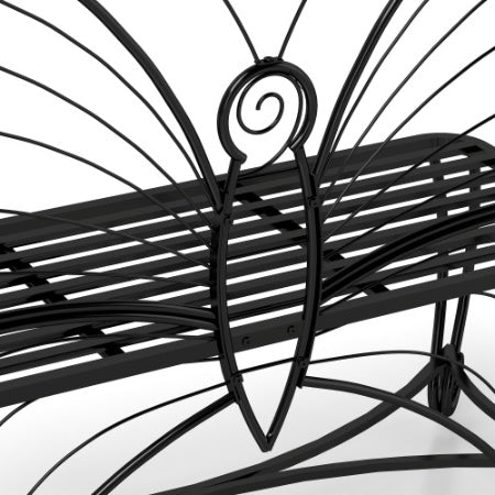 Butterfly Cast Metal Garden Bench, Outdoor Bench Patio Seat, Park Bench Outdoor Seating For Garden, Yard, Park, Entryway