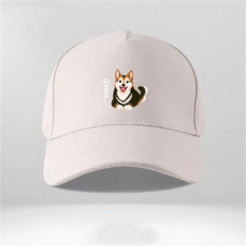 Cartoon Dog Shiba Inu Men And Women Couple New Peaked Cap