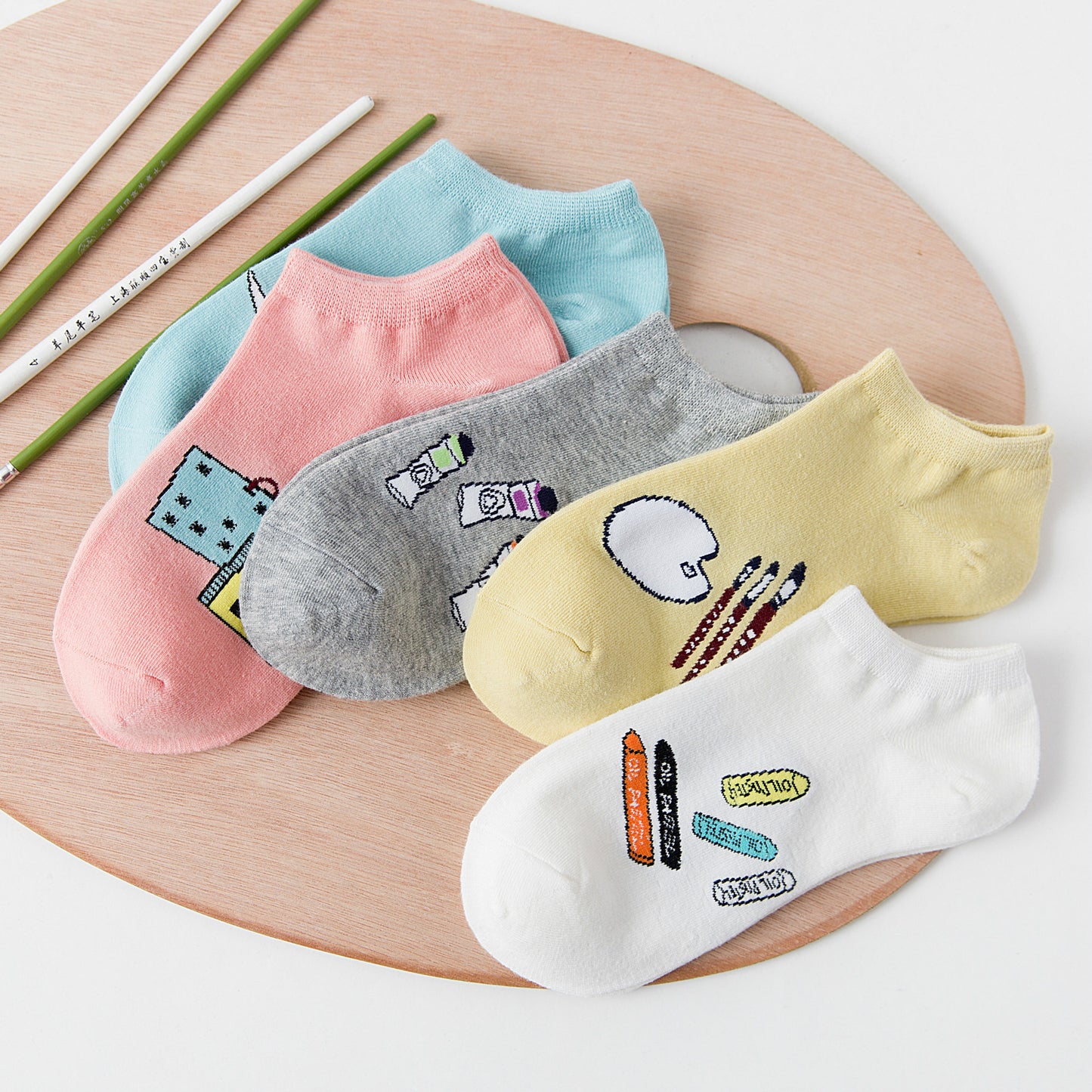 Short Cartoon Cat Head Spring And Summer Sweet Cotton Socks