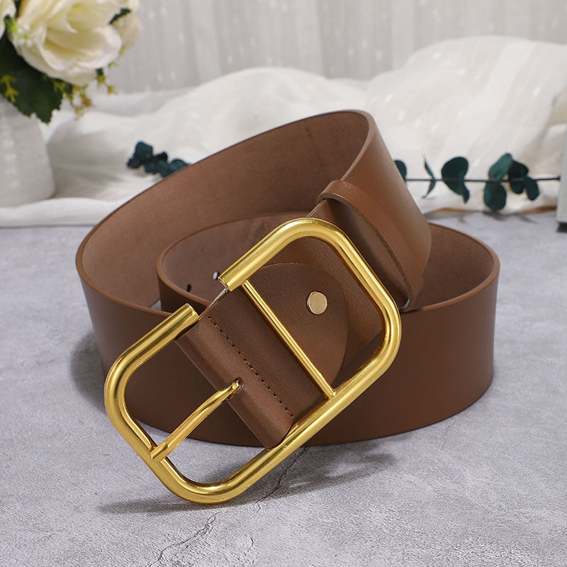 Women's Cowhide Wide Belt Waist Seal