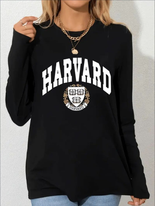 Women's Printed Hoodless Long Sleeve Sweatshirt