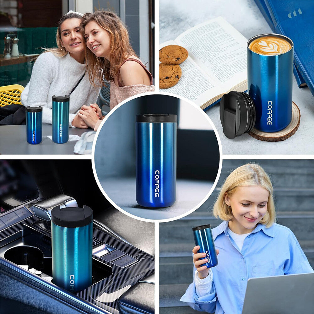 Thermal Travel Coffee Mug Cup Hot Warm Insulated Drinks Thermal Flask UK