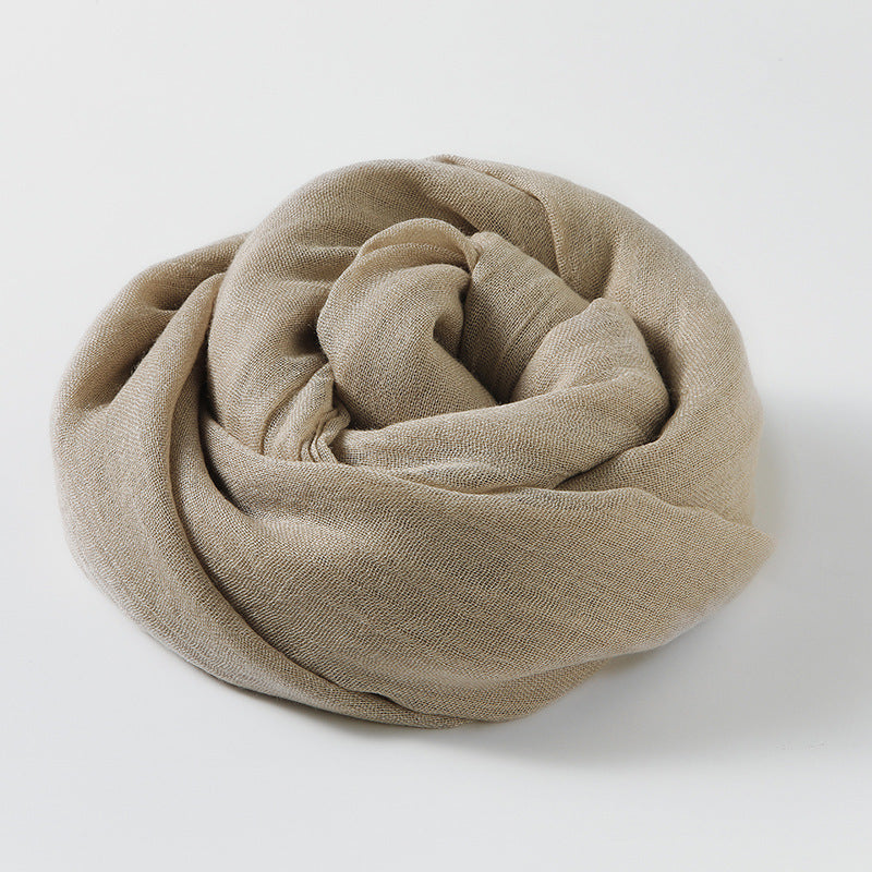 Women's Fashion Artistic Solid Color Cotton And Linen Scarf