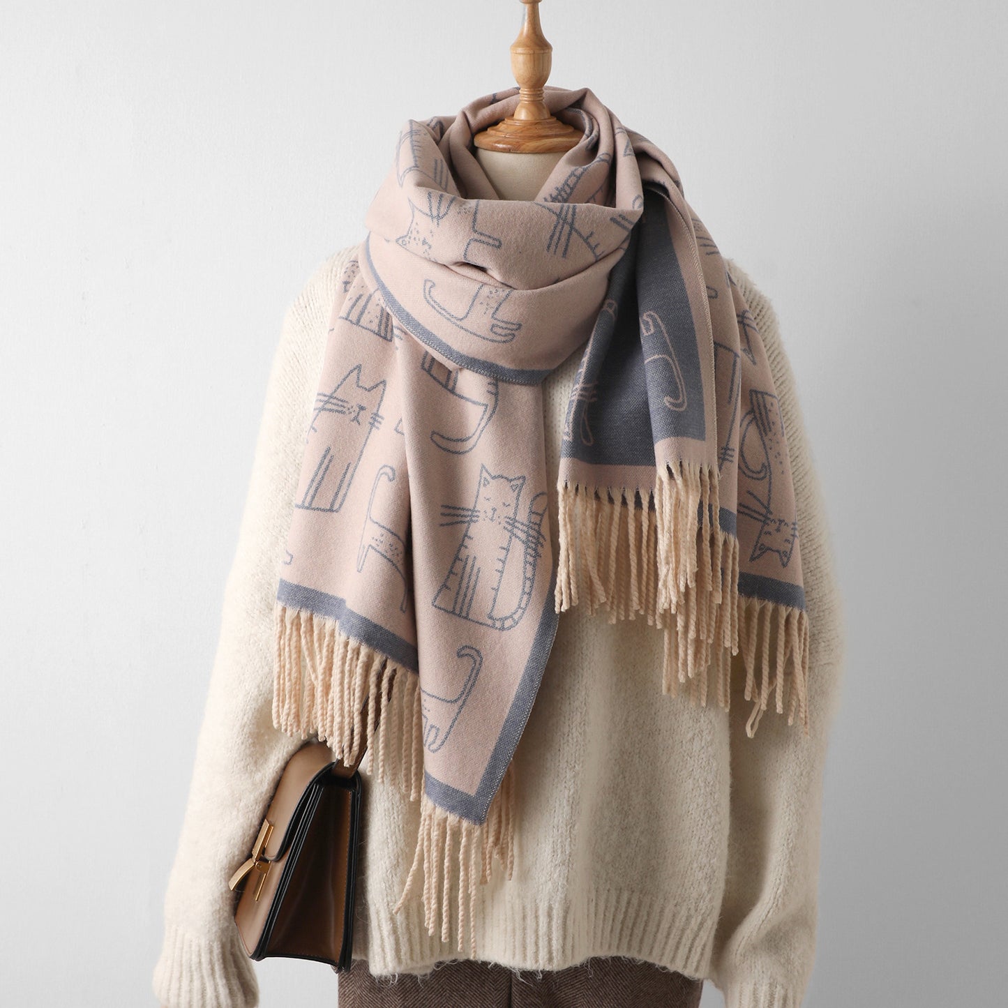 Printed Cashmere Shawl For Sun Protection In Autumn And Winter
