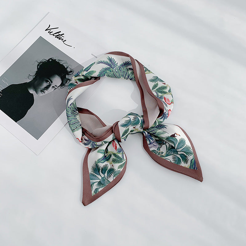 Ins Silk Scarf Female Korean Version Of Wild  Corner Decoration Small Scarf Narrow Spring And Autumn Long Strip Small Scarf Small Students