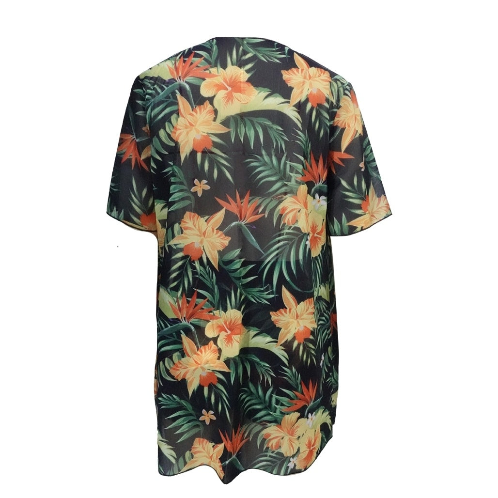 Women's Beach Pants Set With Floral Print Loose Shirt Top And Pants Two-piece Set