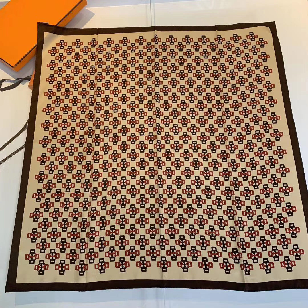 Handmade Hemming Twill Silk Printed Shawl