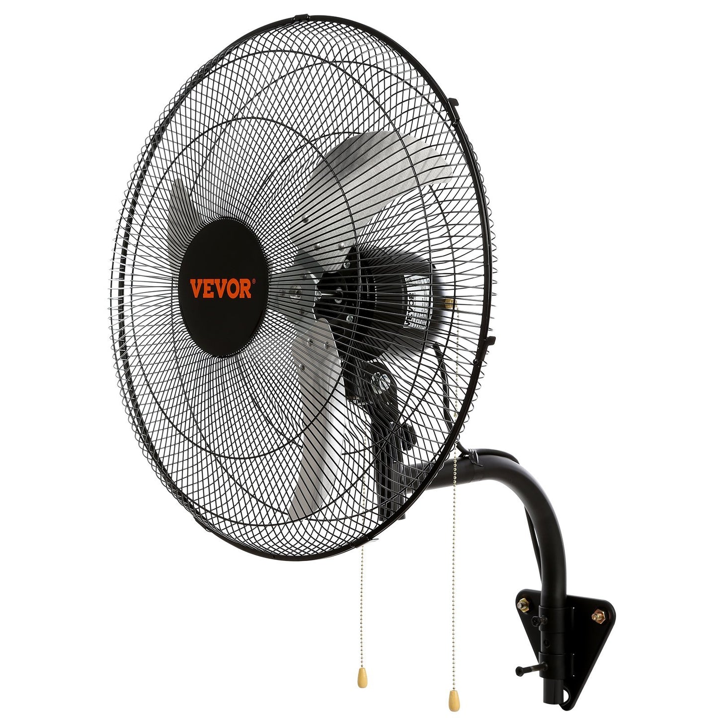 VEVOR Wall Mount Fan, 2 PCS 18 Inch Oscillating, 3-speed High Velocity Max. 4000 CFM Industrial Wall Fan For Indoor, Commercial, Residential, Warehouse, Greenhouse, Workshop, Basement, Garage,Black