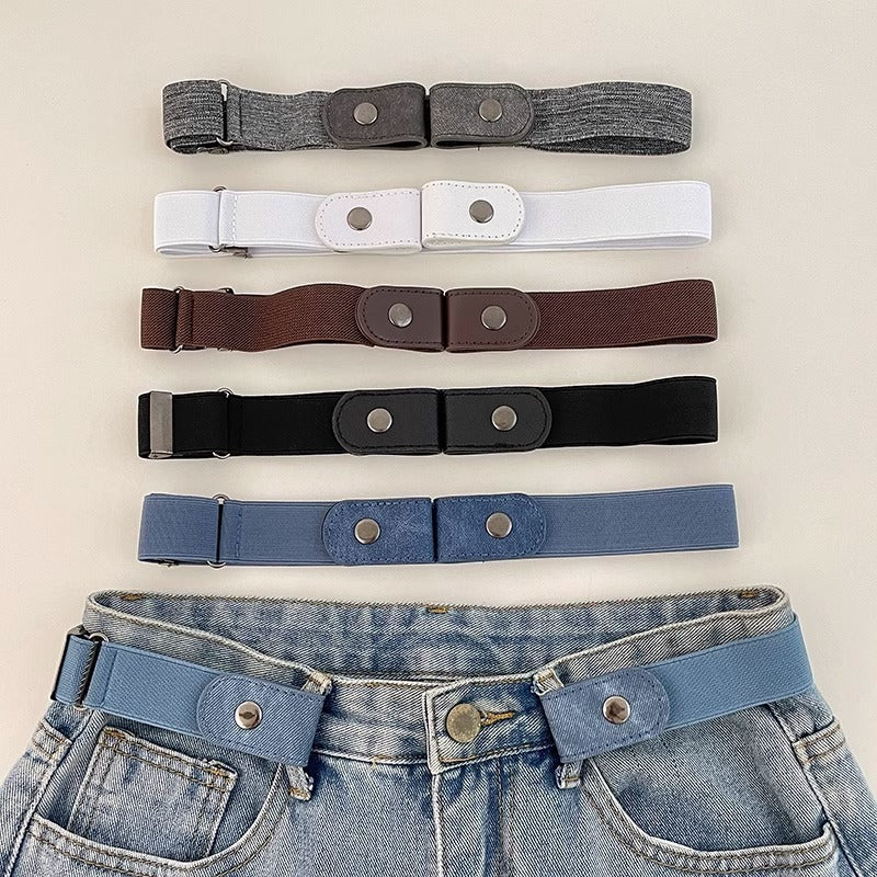 Lazy Belt Women's Denim Pants Elastic And Waisted God