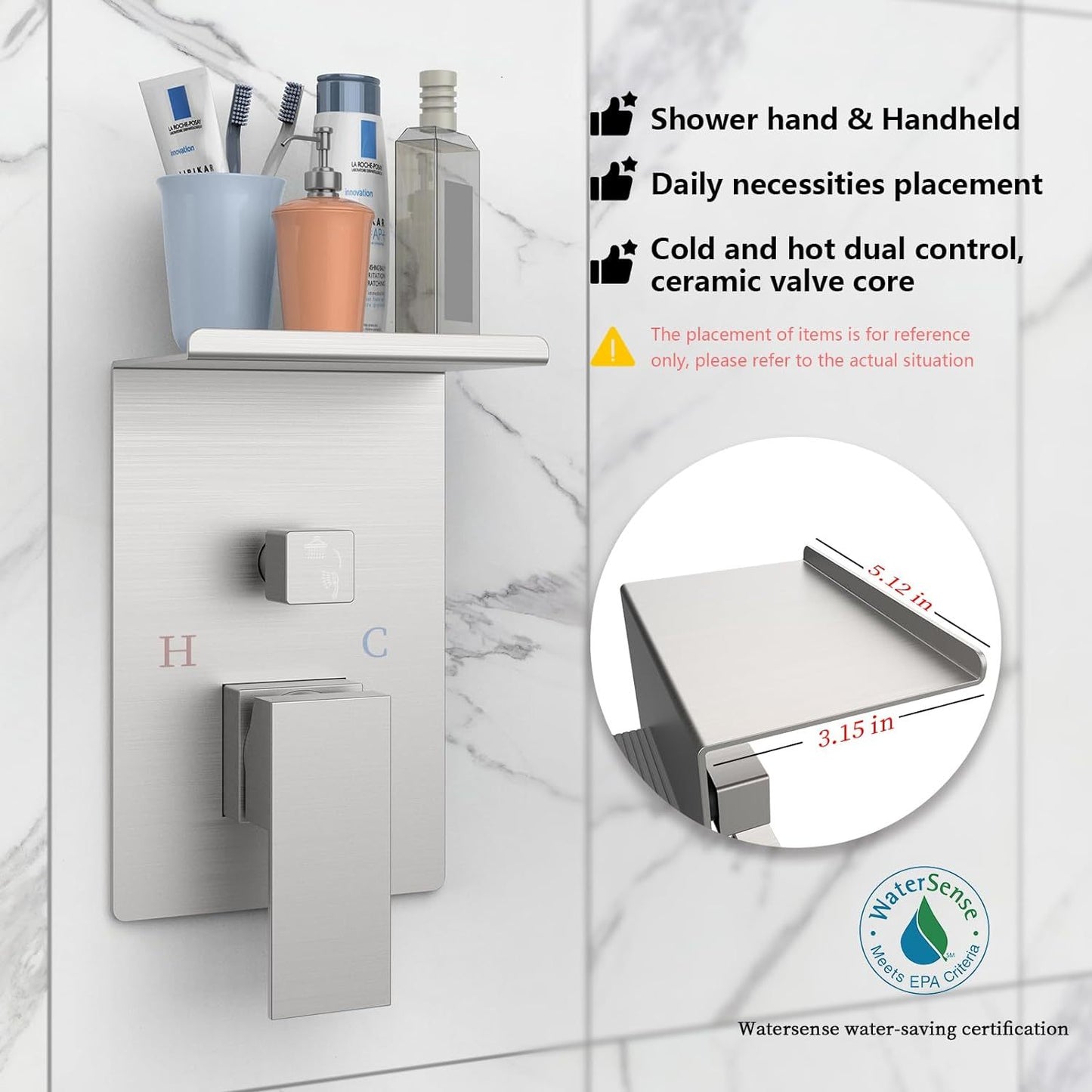 Rainwater Shower System With Storage Rack, Unable To Ship On Weekends