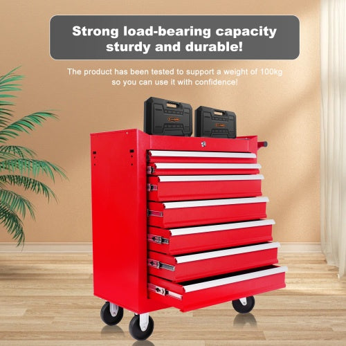 7-Drawer Metal Rolling Tool Chest With Wheels,Tool Storage Cabinet With Locking System
