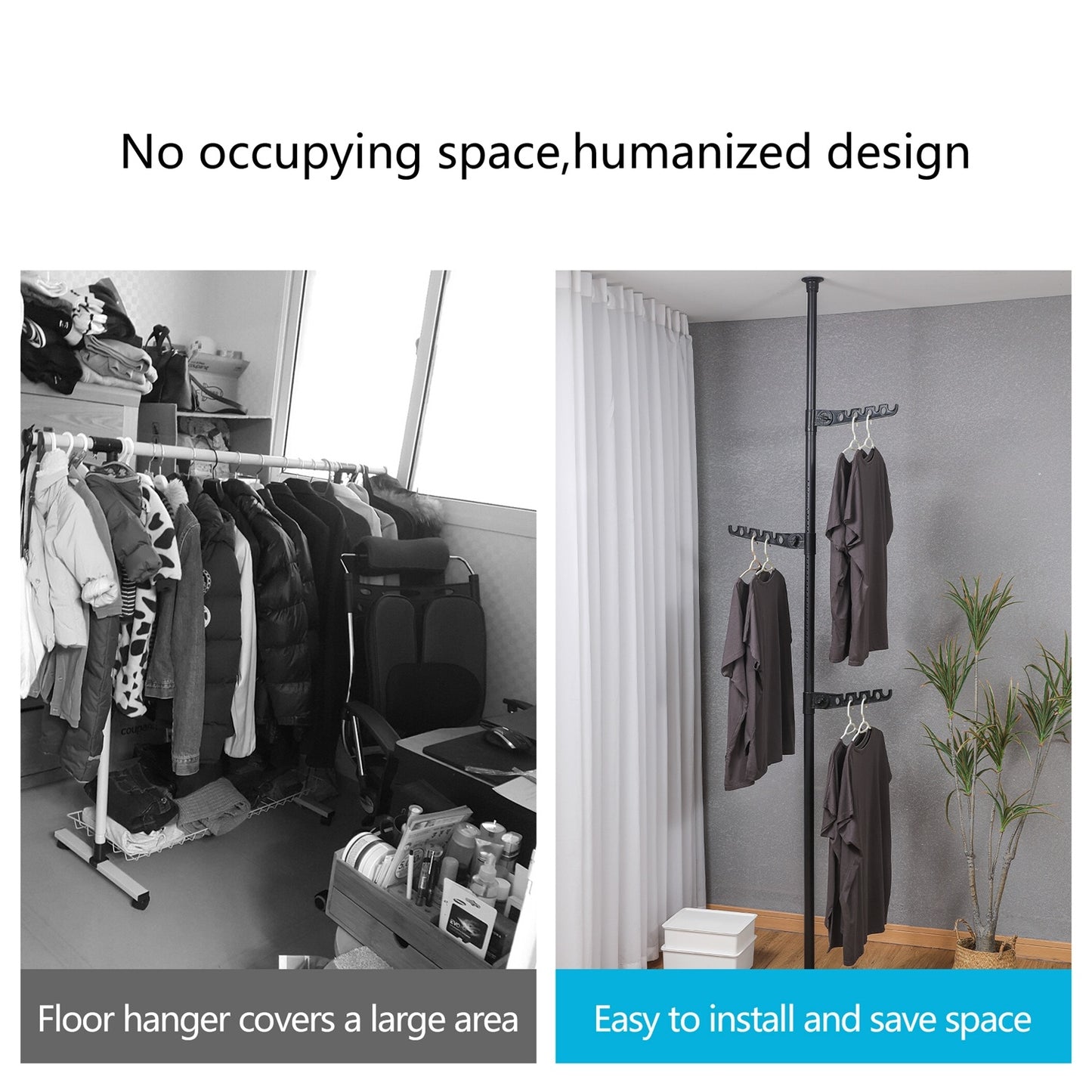 Extra Long Clothes Hanger With The Top Relying On The Ceiling And Nuclear Floor