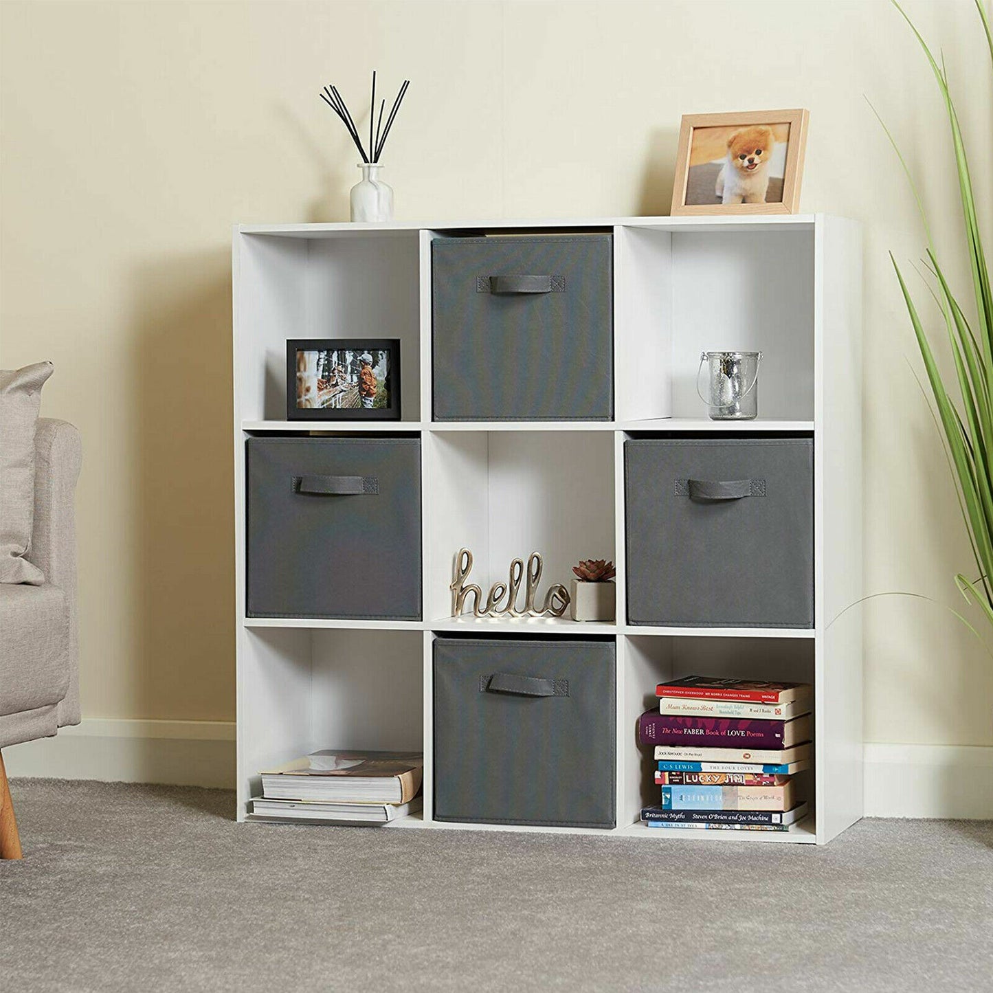 4 Pack Foldable Storage Box Foldable Canvas Drawer Organizer Fabric Cube