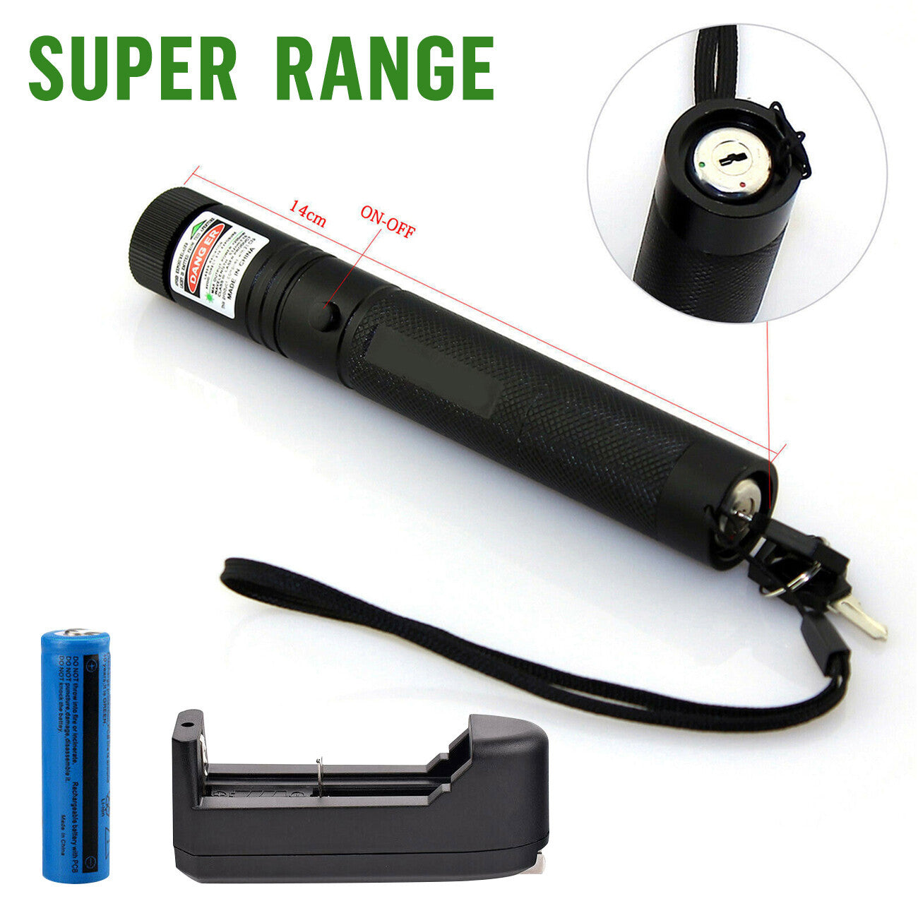 9900Mile Strong Green Laser Pointer Pen Light Visible Beam Lazer AAA Torch 532nm USB Rechargeable Flashlight