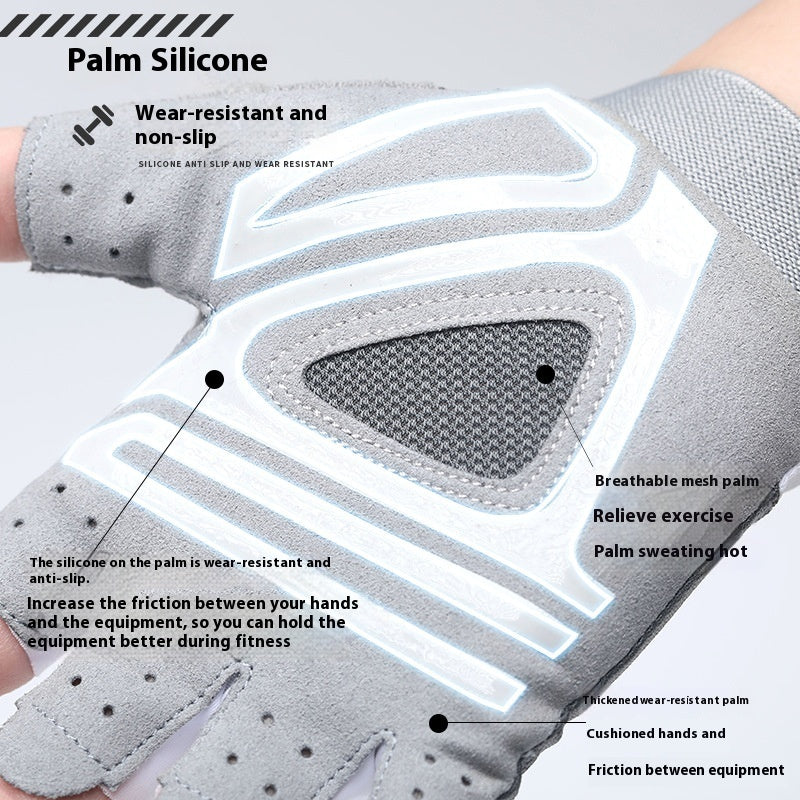 Fitness Training Shock-absorbing Half Finger Gloves
