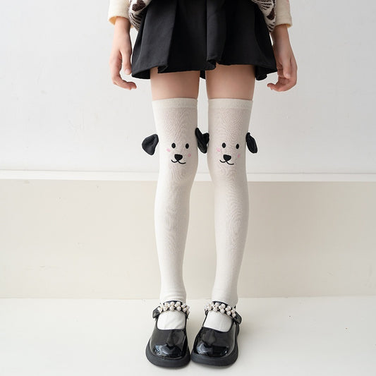 Cute Girl Cartoon Unique Panda Puppy Bunny Princess Style Long Socks