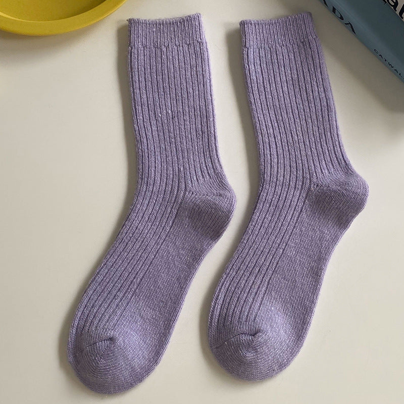 Women's Japanese-style Solid Color Wool Socks
