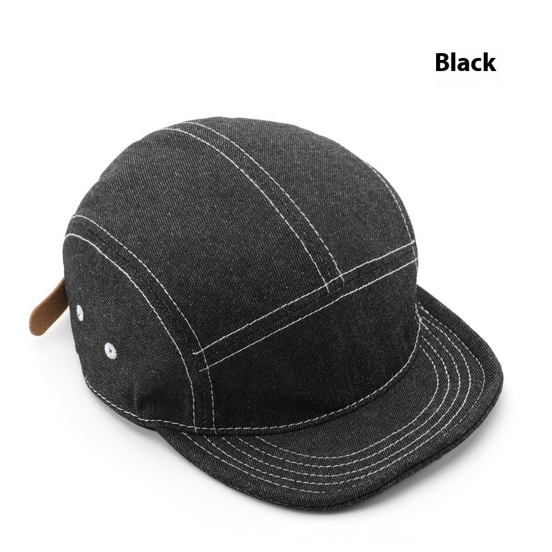 Solid Color Light Board Short Brim Washed Denim Baseball Cap