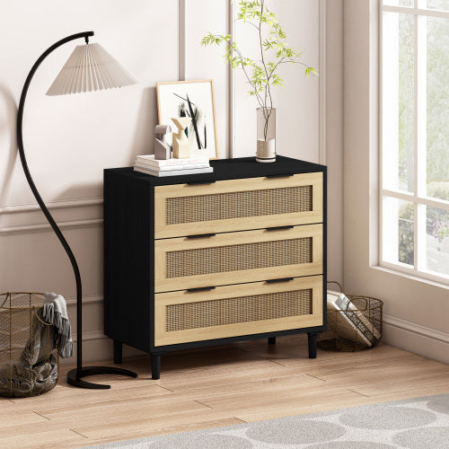 3 Drawers Rattan Storage Cabinet Rattan Drawer