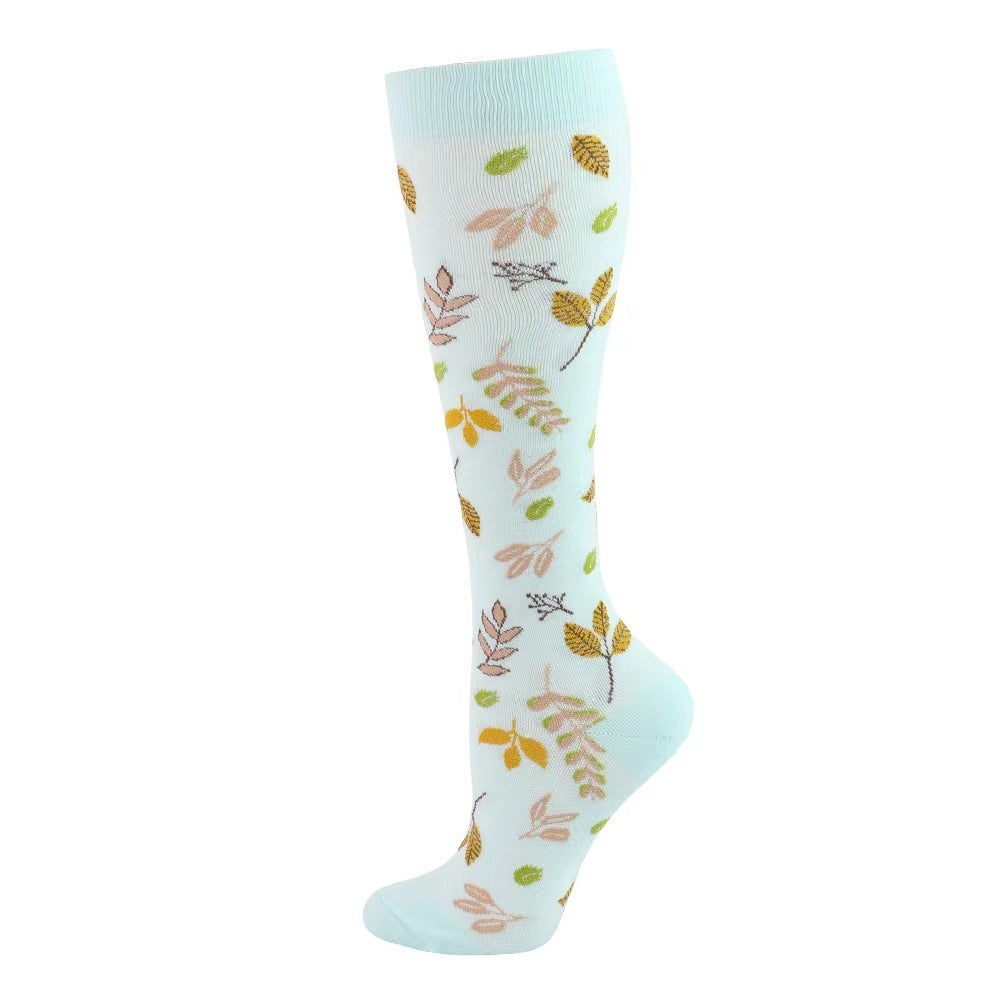 Sports Pressure Spring Flower Elastic Stockings