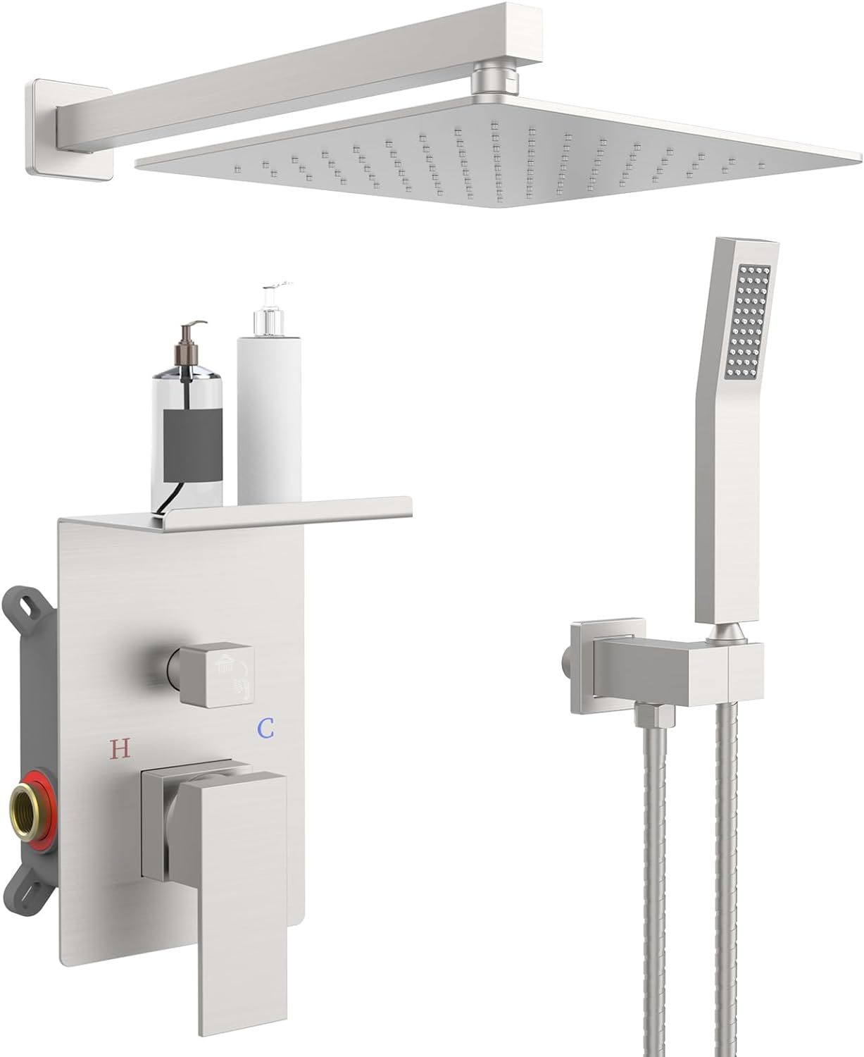 Rainwater Shower System With Storage Rack, Unable To Ship On Weekends