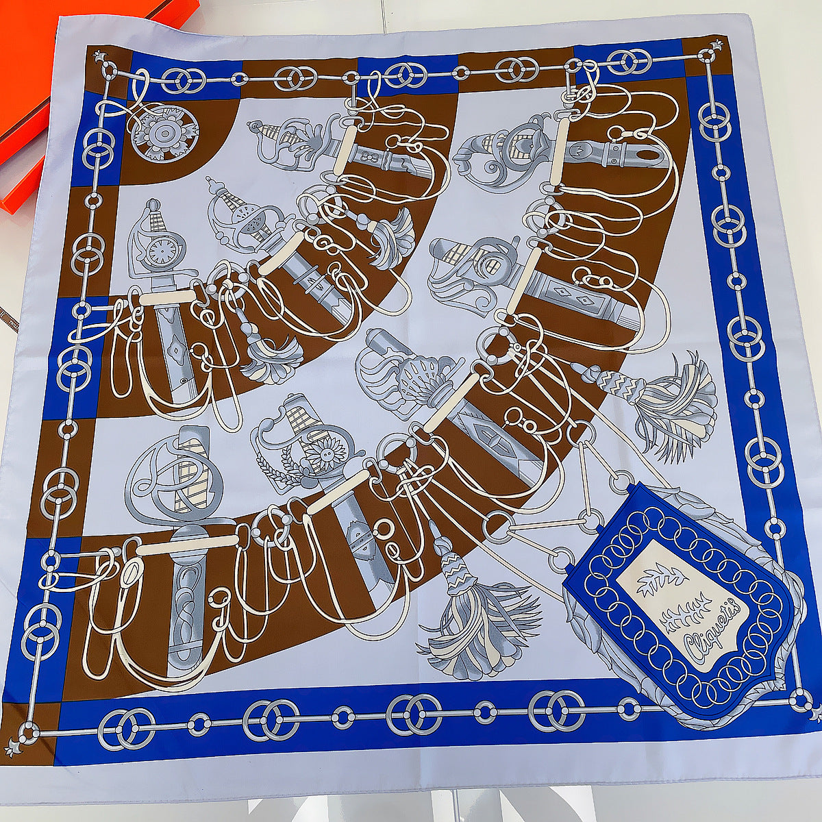 Handmade Hemming Twill Silk Printed Shawl