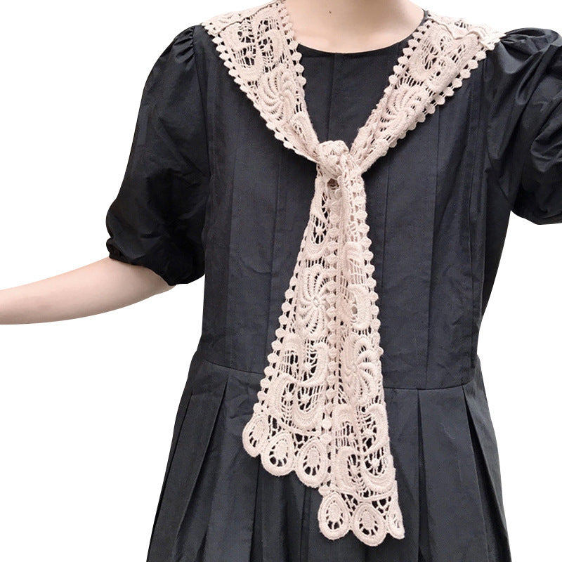 Thin Knitted Crocheted Fake Collar Shawl