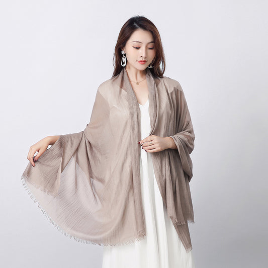 Women's Fashion Artistic Solid Color Cotton And Linen Scarf