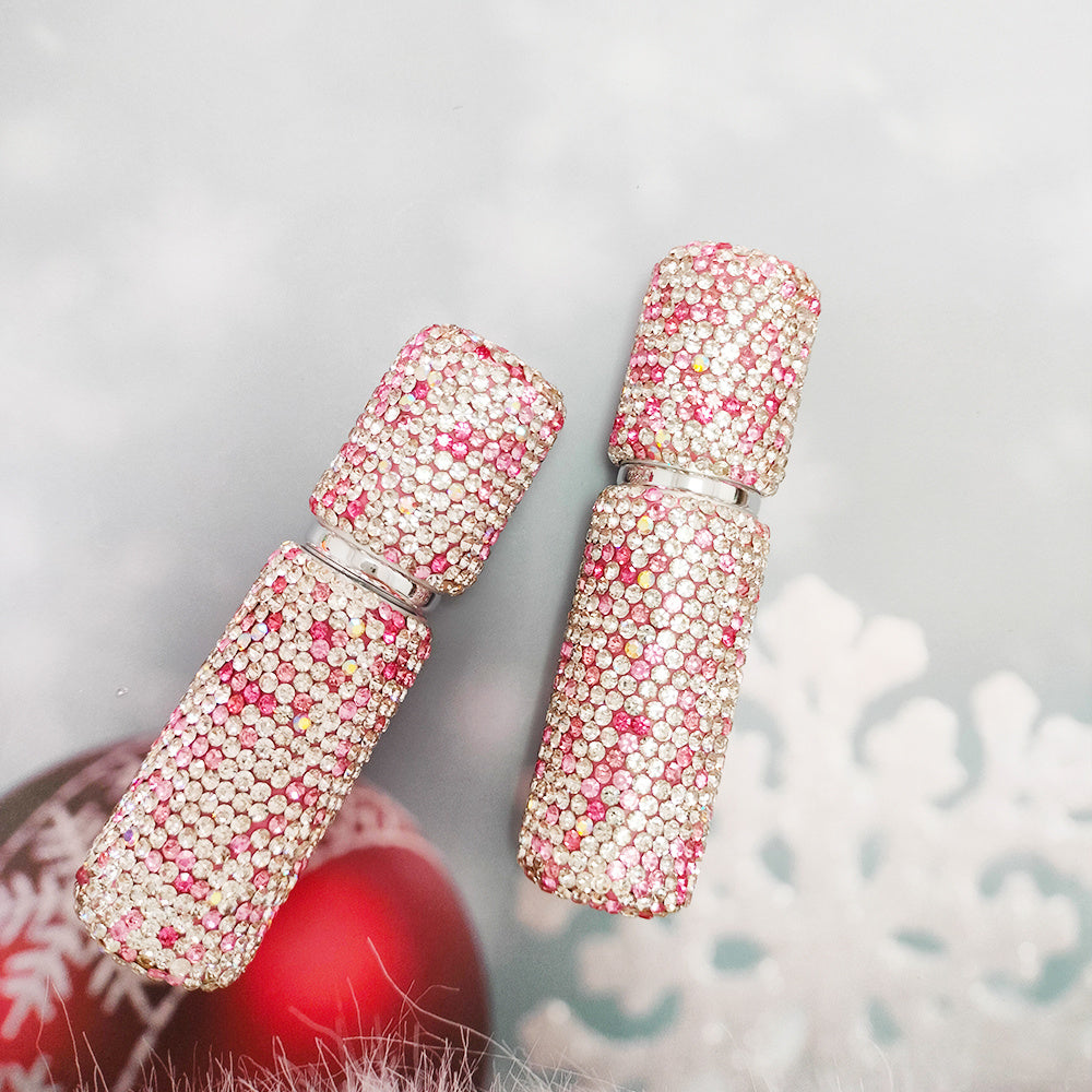 2pcs 10ml Shiny Perfume Travel  Bottle High End Perfume  Sub-bottling Glass Bottle Filling Travel Portable Mini Perfume Spray Bottle With Drill Perfume Empty Bottle